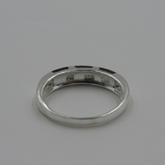 Size 7.75 Sterling Colorful Shell Inlay Band Ring - Picture 5 of 8